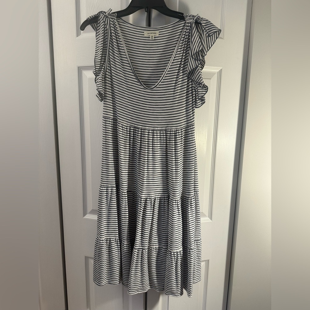 Max Studio Striped Navy and White Summer Dress